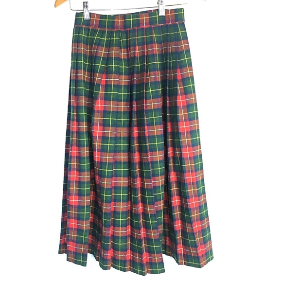 h2o sportswear Dresses & Skirts - H2O 4 green red plaid wool high waist skirt lined